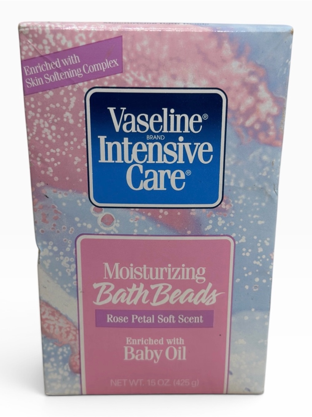 Vaseline Intensive Care Vintage Moisturizing Bath Beads Rose Petal 15 Oz Sealed